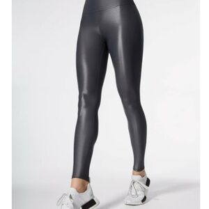 Carbon38 Takara Shine High Rise Full Length Glossy Legging in Charcoal Gray